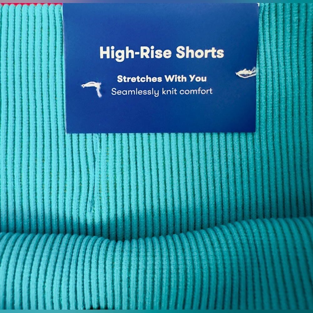 JOYLAB Turquoise & Gray Ribbed High Rise Biker Shorts XS & L New with tags! - Picture 5 of 8